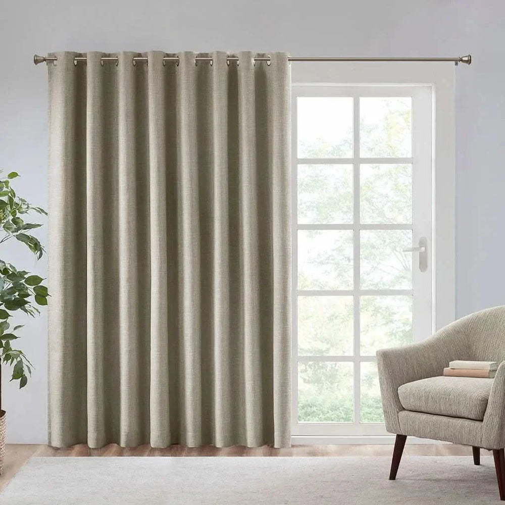Blackout Window Panel Polyester Room Darkening 100 Inch Wide 84 Inch Long Media 1