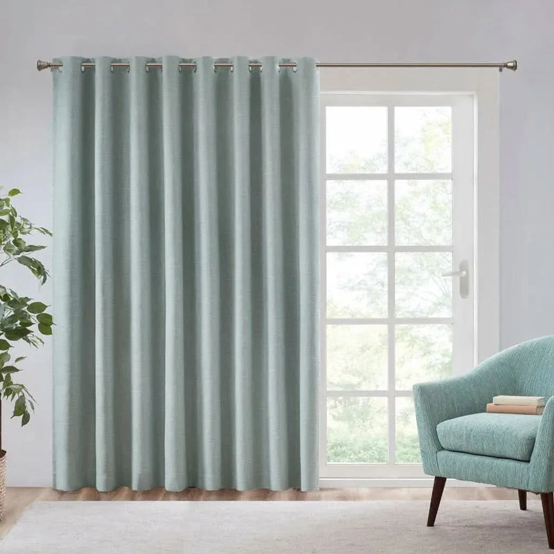 Blackout Window Panel Polyester Heathered Print Patio Curtain Panel
