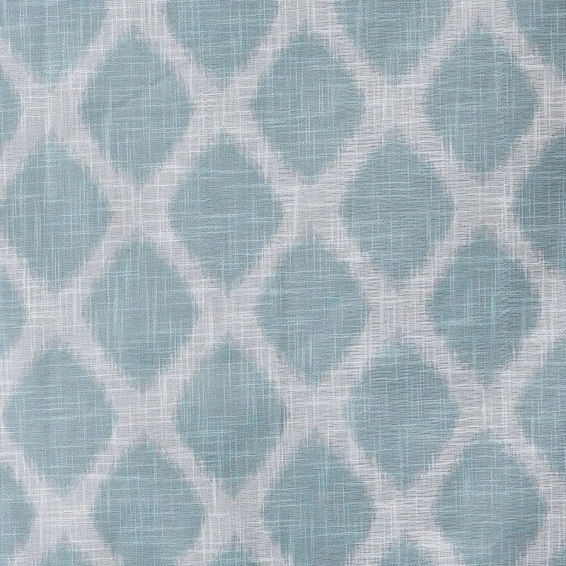 Ikat Blackout Curtain Panel Polyester Aqua Room Darkening 84 Inch Length