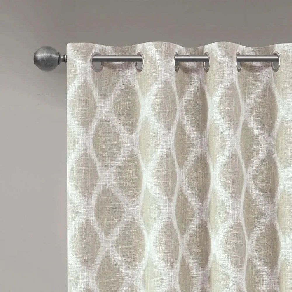 Ikat Blackout Curtain Polyester Patio Window Panel Multicolor Textured Media 7
