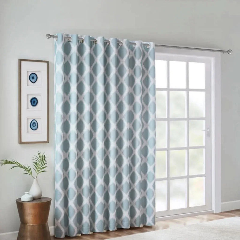 Printed Ikat Blackout Curtain Polyester For Patio Doors One Panel