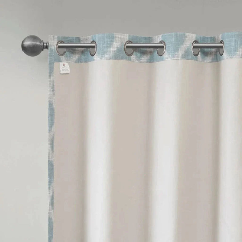 Printed Ikat Blackout Curtain Polyester For Patio Doors One Panel