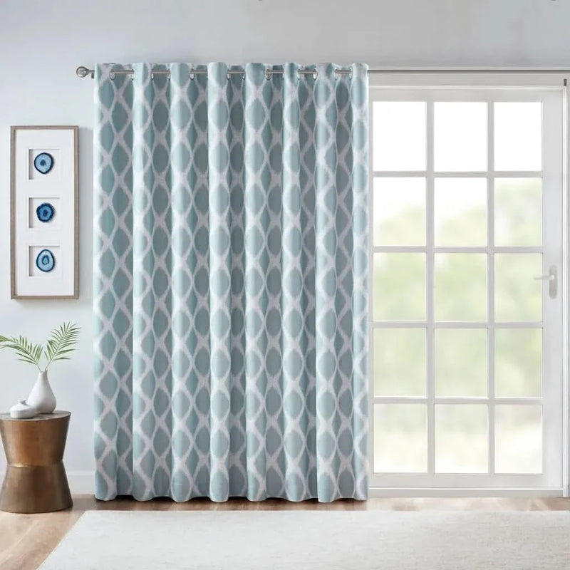 Printed Ikat Blackout Curtain Polyester For Patio Doors One Panel