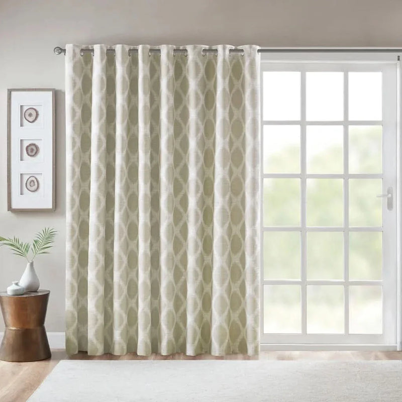 Ikat Blackout Curtain Polyester Patio Window Panel Multicolor Textured