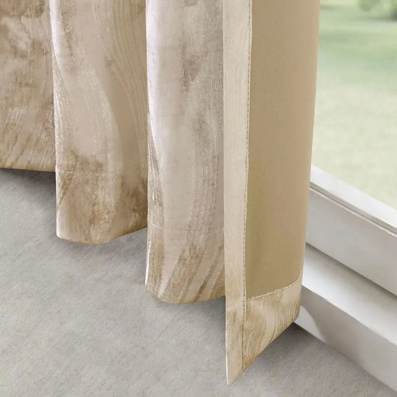 Blackout Curtains Polyester Grommet Top Modern Jacquard Wavy Design