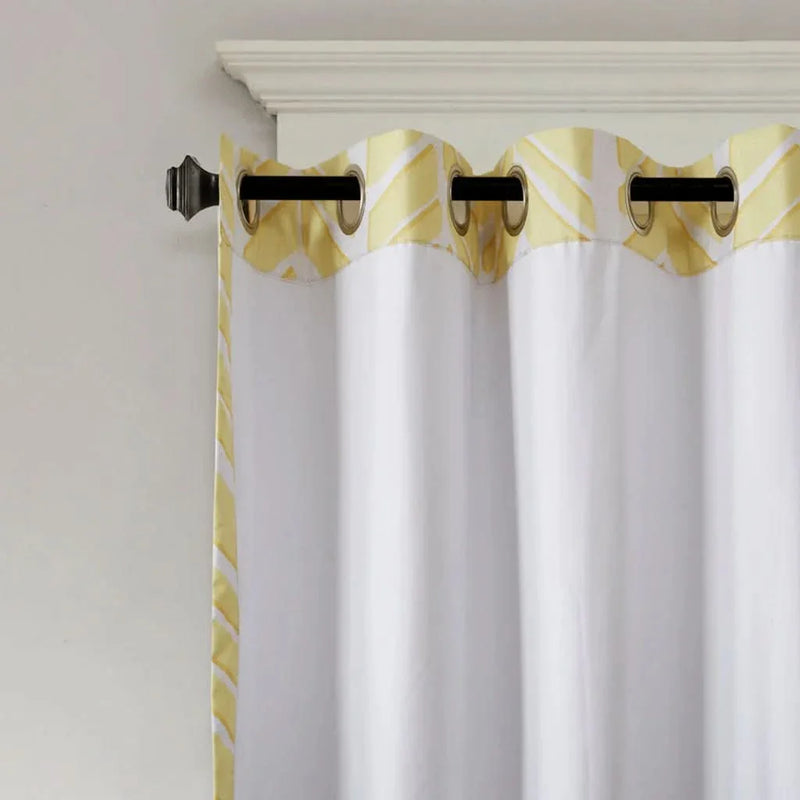 Total Blackout Curtain Panel 84 Inch Length Polyester Chevron Print