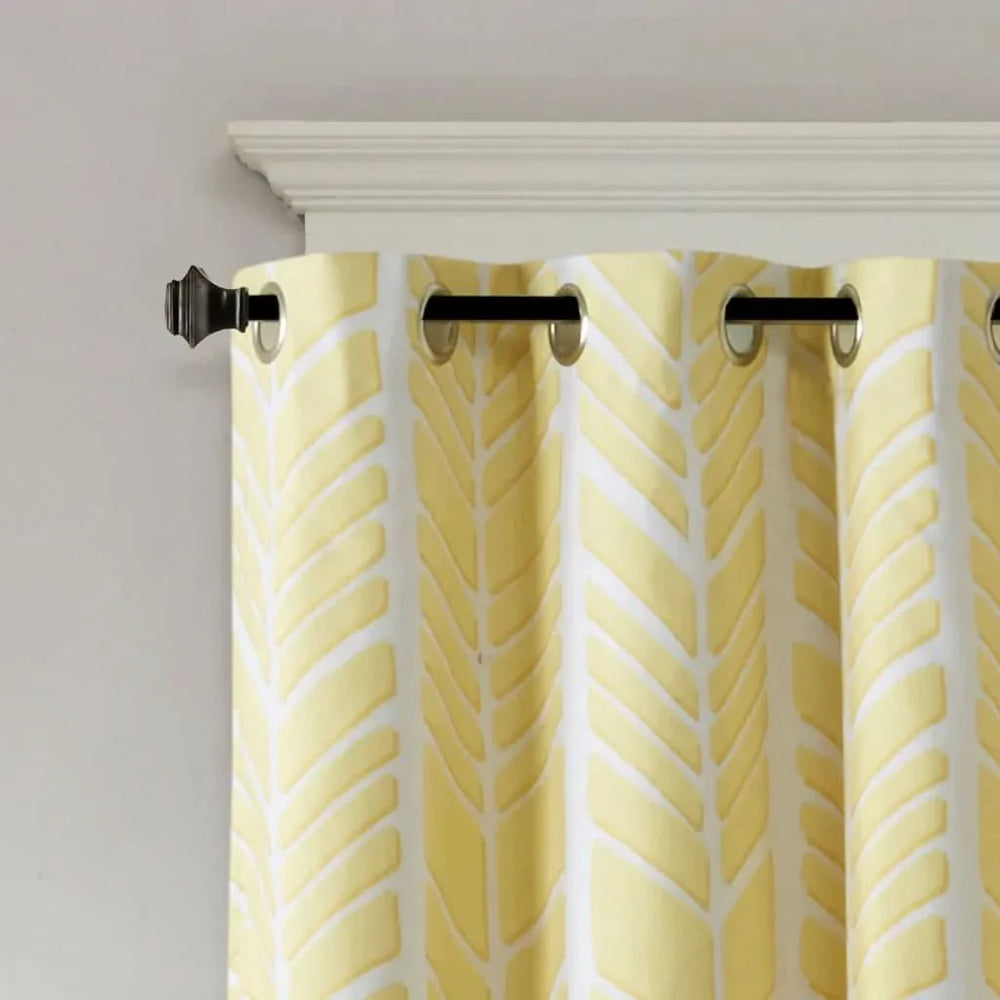Total Blackout Curtain Panel 84 Inch Length Polyester Chevron Print Media 7