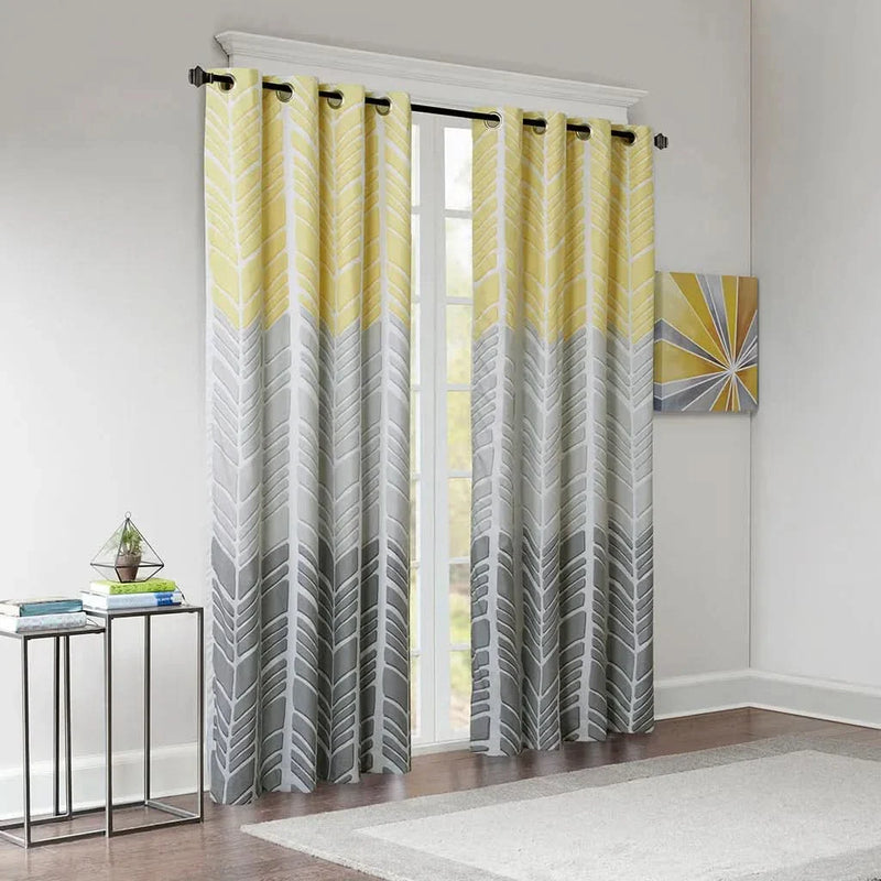 Total Blackout Curtain Panel 84 Inch Length Polyester Chevron Print