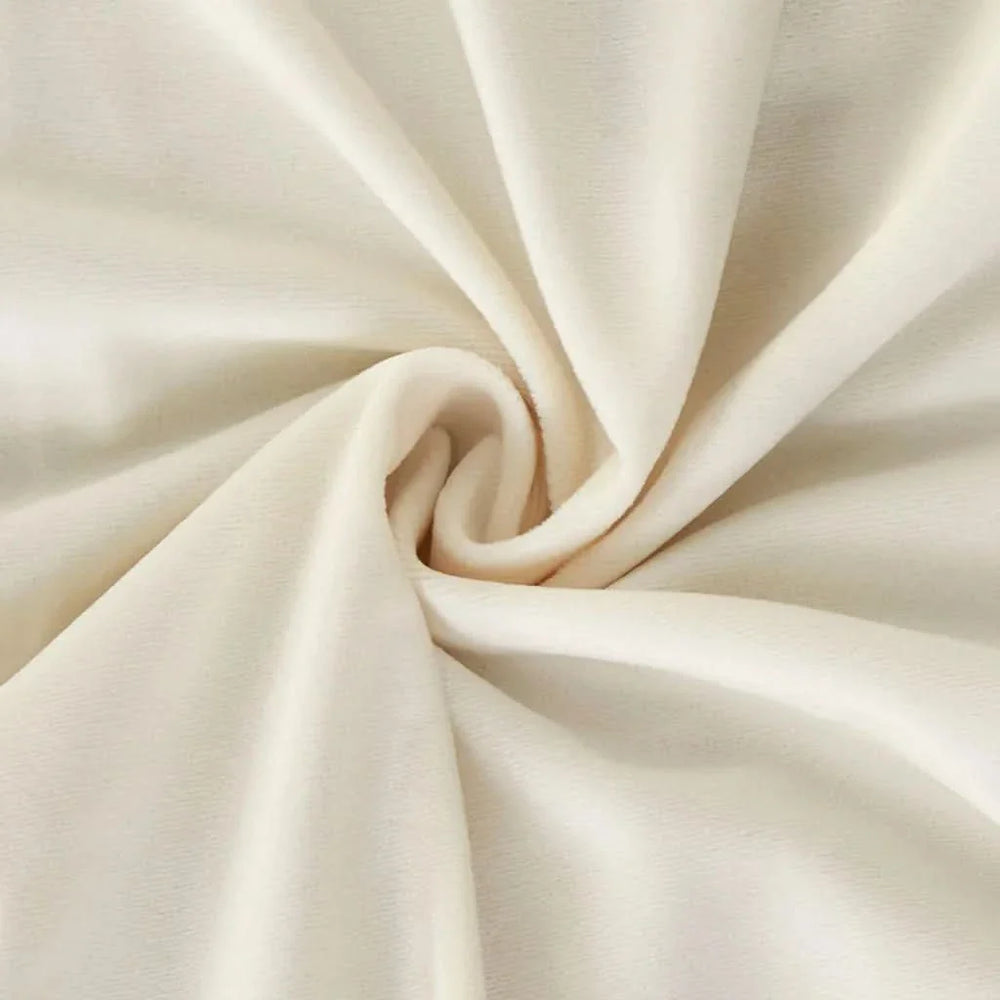 Window Curtains Velvet Polyester Room Darkening Ivory Pair 37x95 Inches Media 7