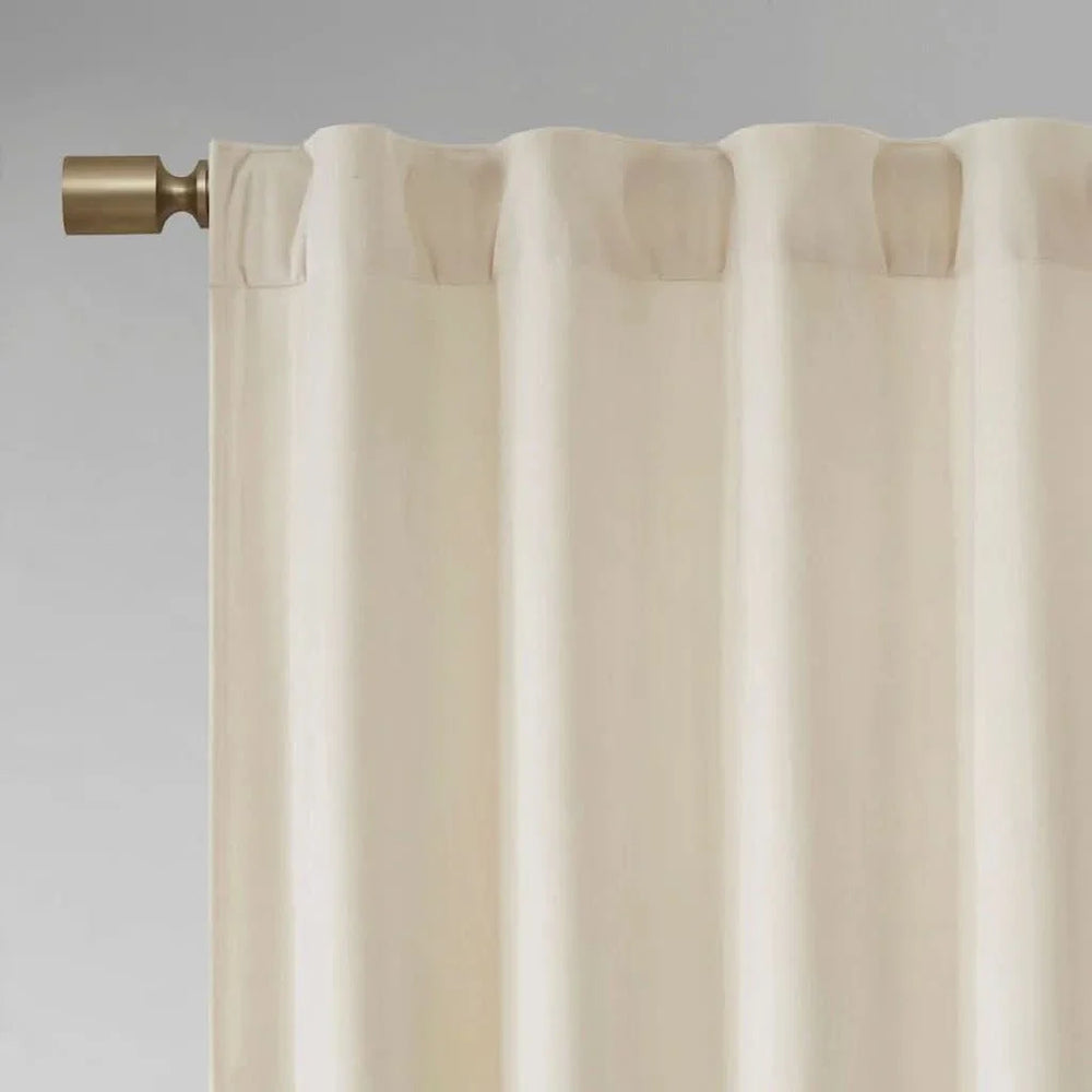 Window Curtains Velvet Polyester Room Darkening Ivory Pair 37x95 Inches Media 10