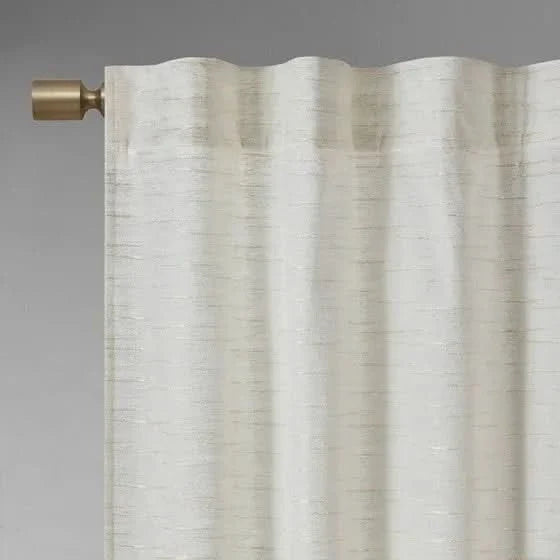 Room Darkening Curtains Polyester Velvet Metallic Window Panel Pair