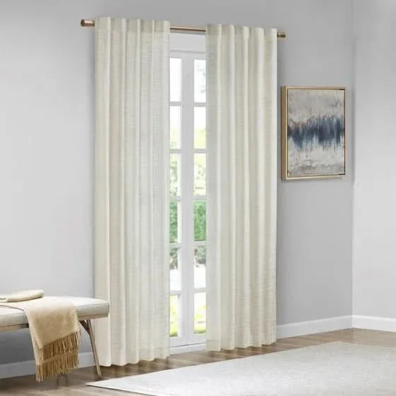 Room Darkening Curtains Polyester Velvet Metallic Window Panel Pair Media 1