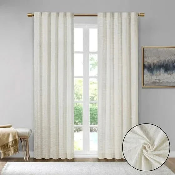 Room Darkening Curtains Polyester Velvet Metallic Window Panel Pair Media 7
