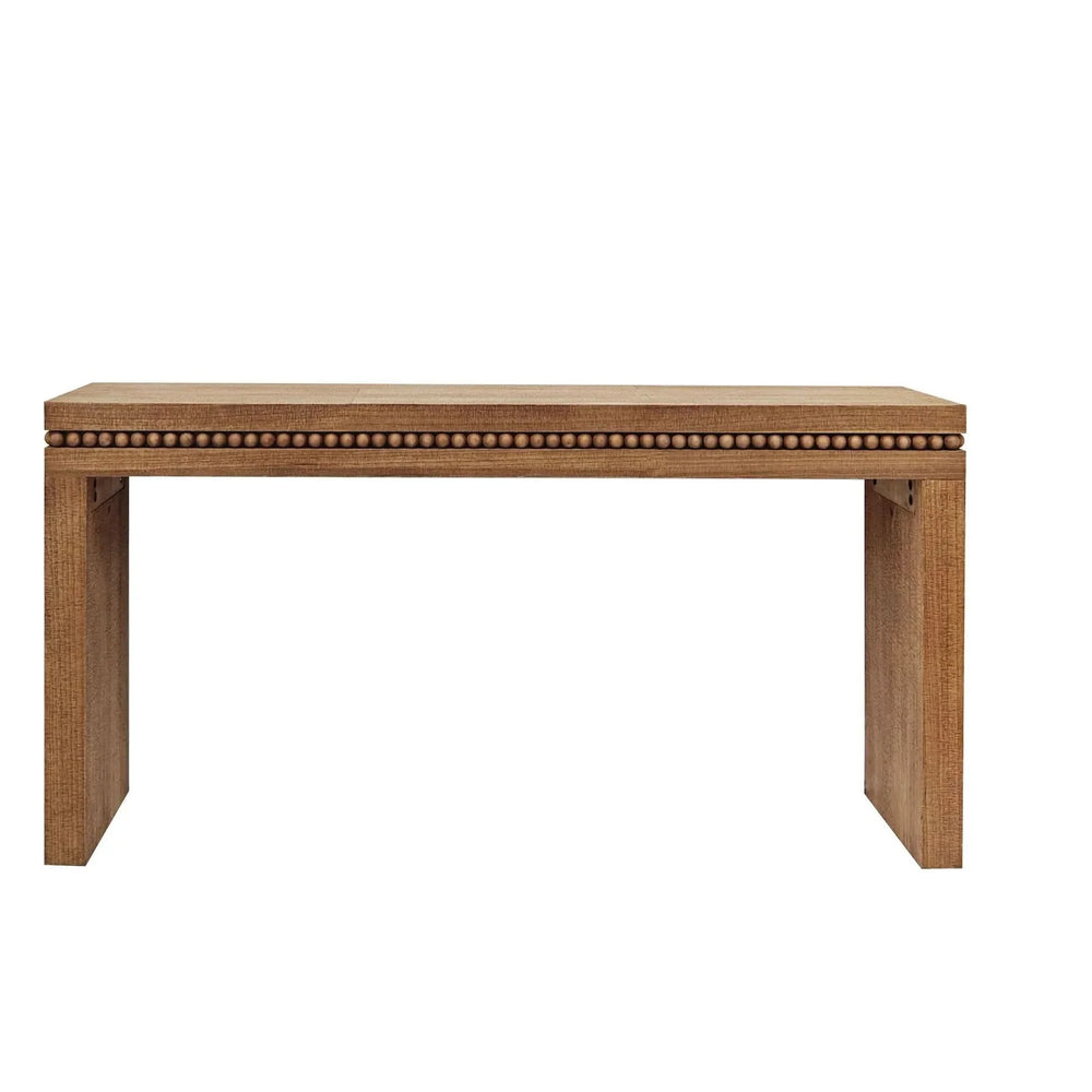 Console Table Wood Beaded Accent Antique Natural Finish Rustic Living Room Media 6