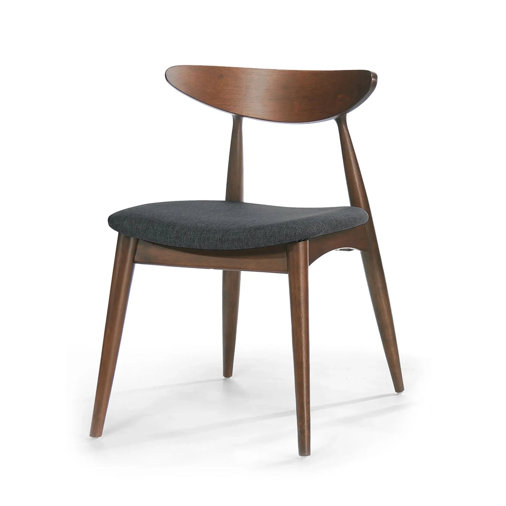 Dining Chairs Rubber Wood Plush Cushions Walnut Charcoal Mid Century Modern Media 9
