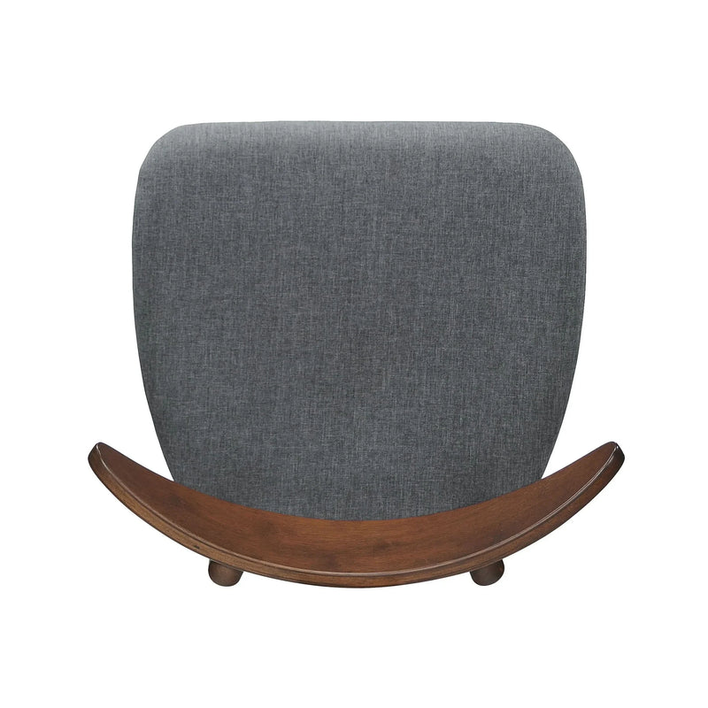 Dining Chairs Rubber Wood Plush Cushions Walnut Charcoal Mid Century Modern
