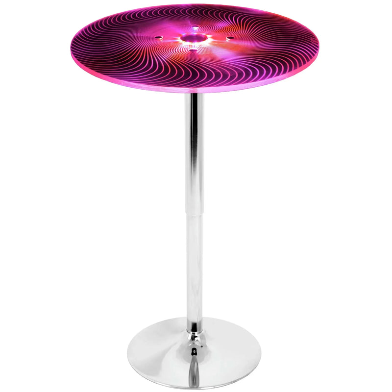 Bar Table Acrylic Light Up Adjustable Contemporary LumiSource Dining