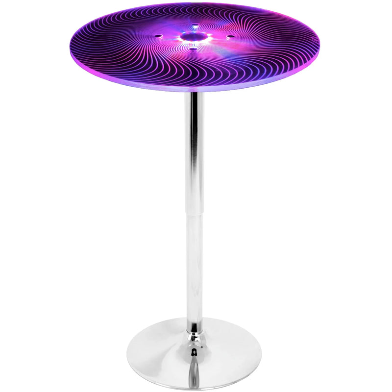 Bar Table Acrylic Light Up Adjustable Contemporary LumiSource Dining