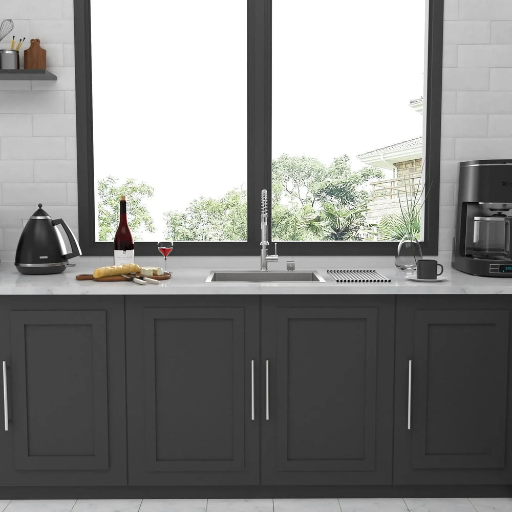 Stainless Steel Kitchen Sink 16 Gauge Brushed Nickel Drop-In Single Bowl Media 5