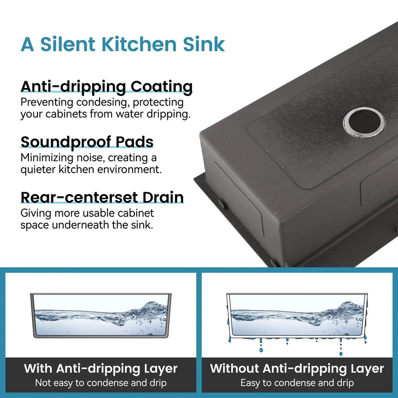 Stainless Steel Kitchen Sink Brushed Finish Top Mount 33x22 With Cutting Board