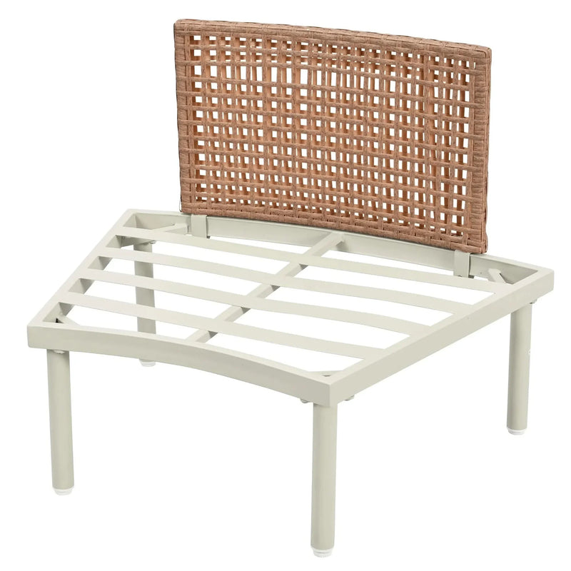 Outdoor Sectional Sofa Aluminum Rattan Waterproof Cushions Weatherproof