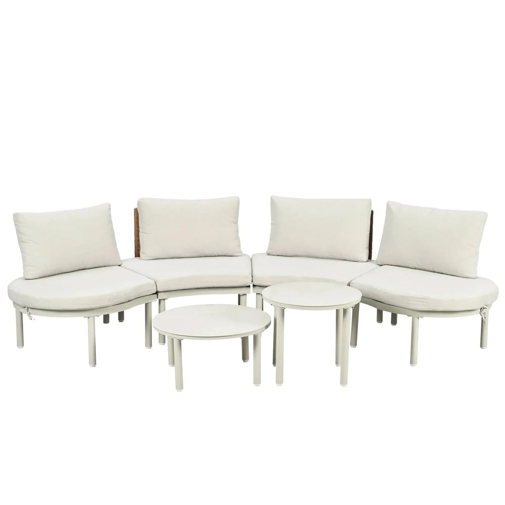 Outdoor Sectional Sofa Aluminum Rattan Waterproof Cushions Weatherproof Media 1