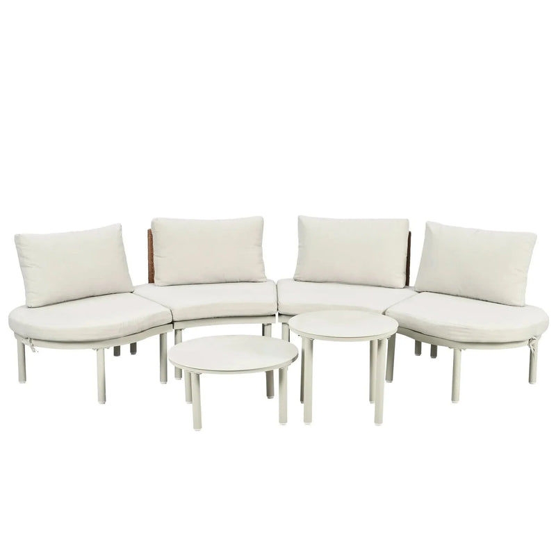 Outdoor Sectional Sofa Aluminum Rattan Waterproof Cushions Weatherproof