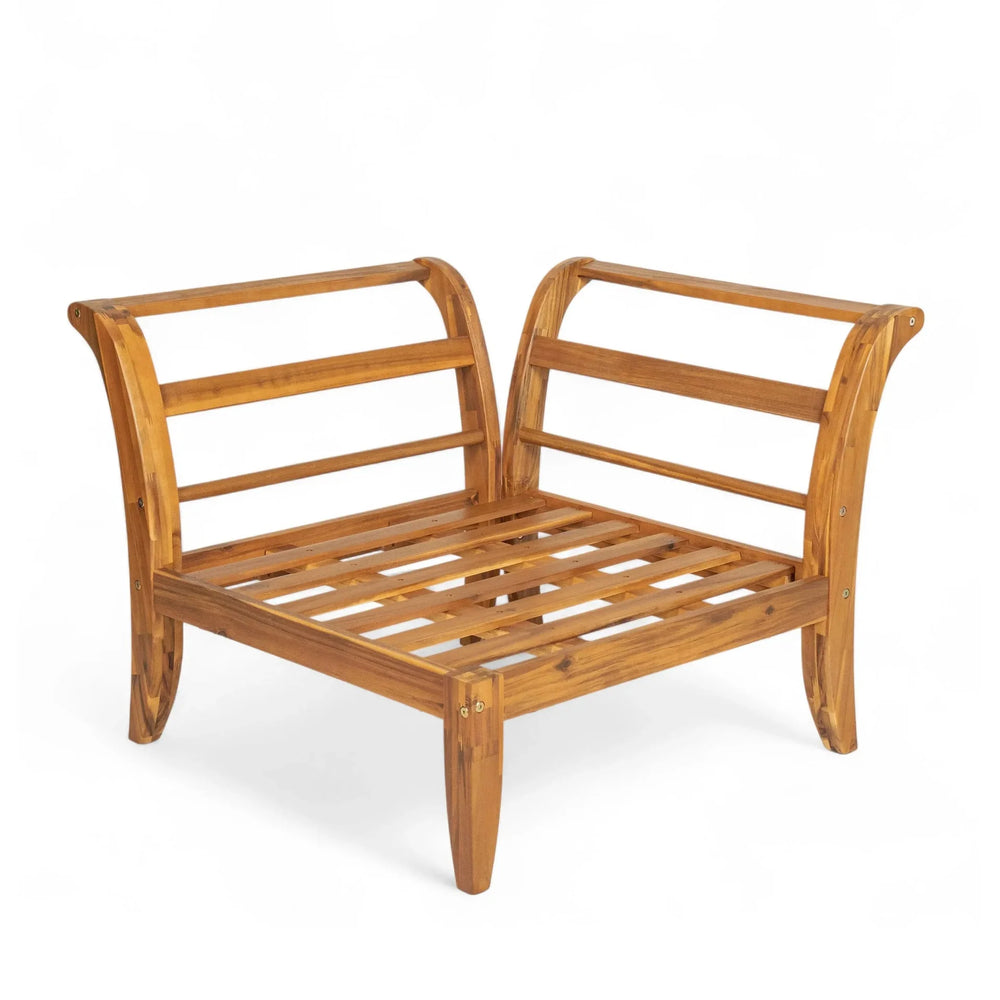 Acacia Wood Outdoor Sectional 6 Piece Convertible Casual Daybed Set Media 15