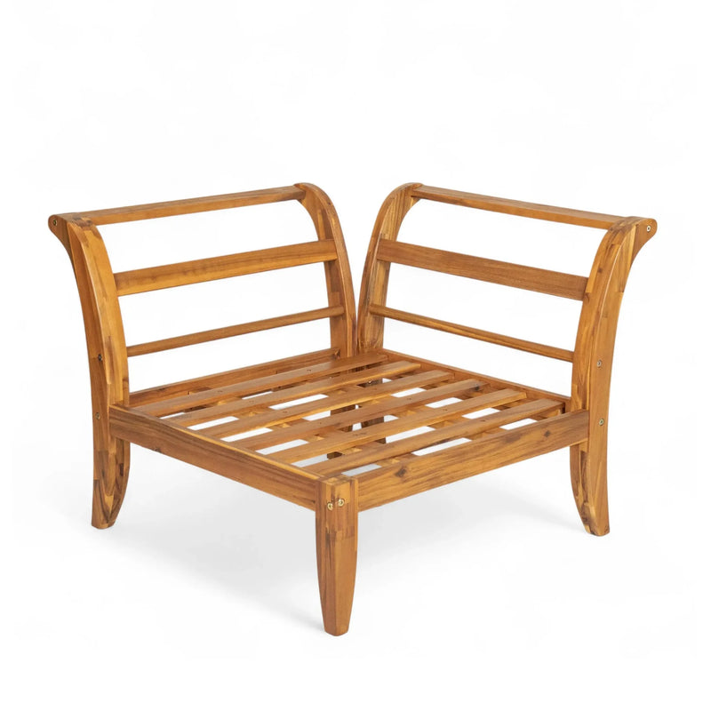 Acacia Wood Outdoor Sectional 6 Piece Convertible Casual Daybed Set