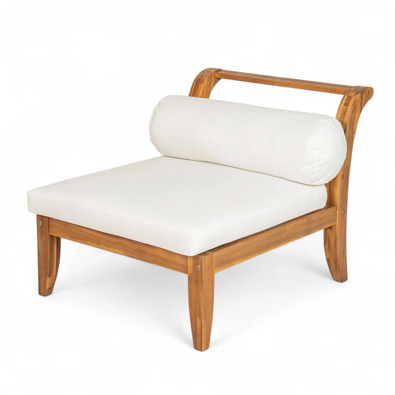 Acacia Wood Outdoor Sectional 6 Piece Convertible Casual Daybed Set