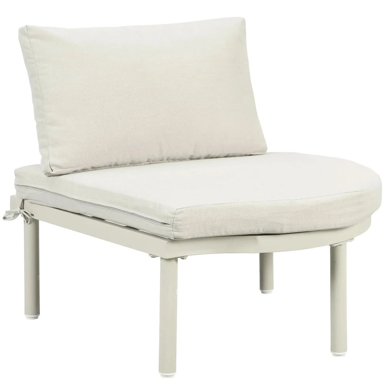 Outdoor Sectional Sofa Set PE Wicker Rattan All Weather Cushions Beige