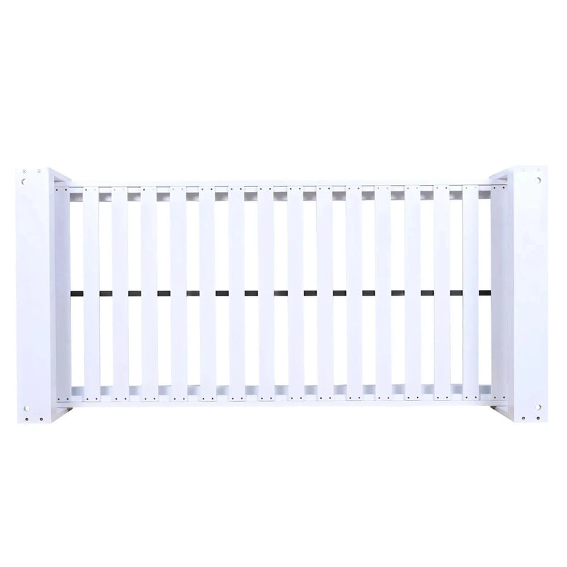 Porch Swing Bed Acacia Wood Frame Twin Size Outdoor Patio Lounge White