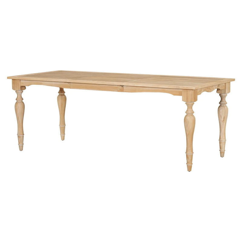 Dining Table Rubber Wood With Removable Leaf Extendable For 8 Seats