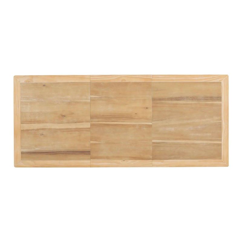 Dining Table Rubber Wood With Removable Leaf Extendable For 8 Seats