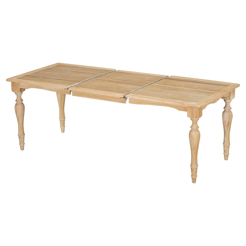 Dining Table Rubber Wood With Removable Leaf Extendable For 8 Seats