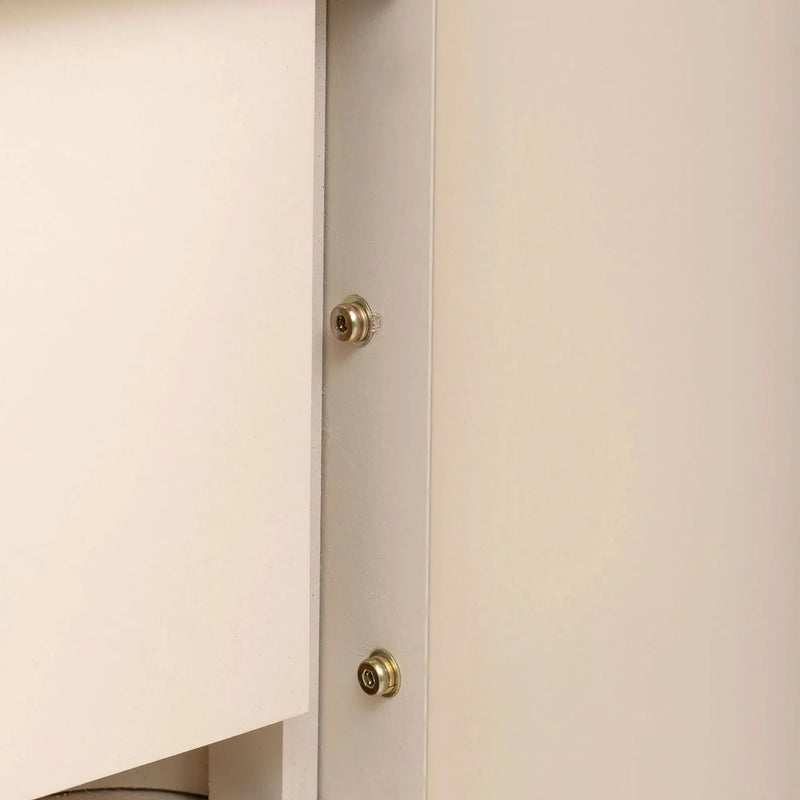 Console Table Natural Wood Finish Retro Silhouette With Two Drawers