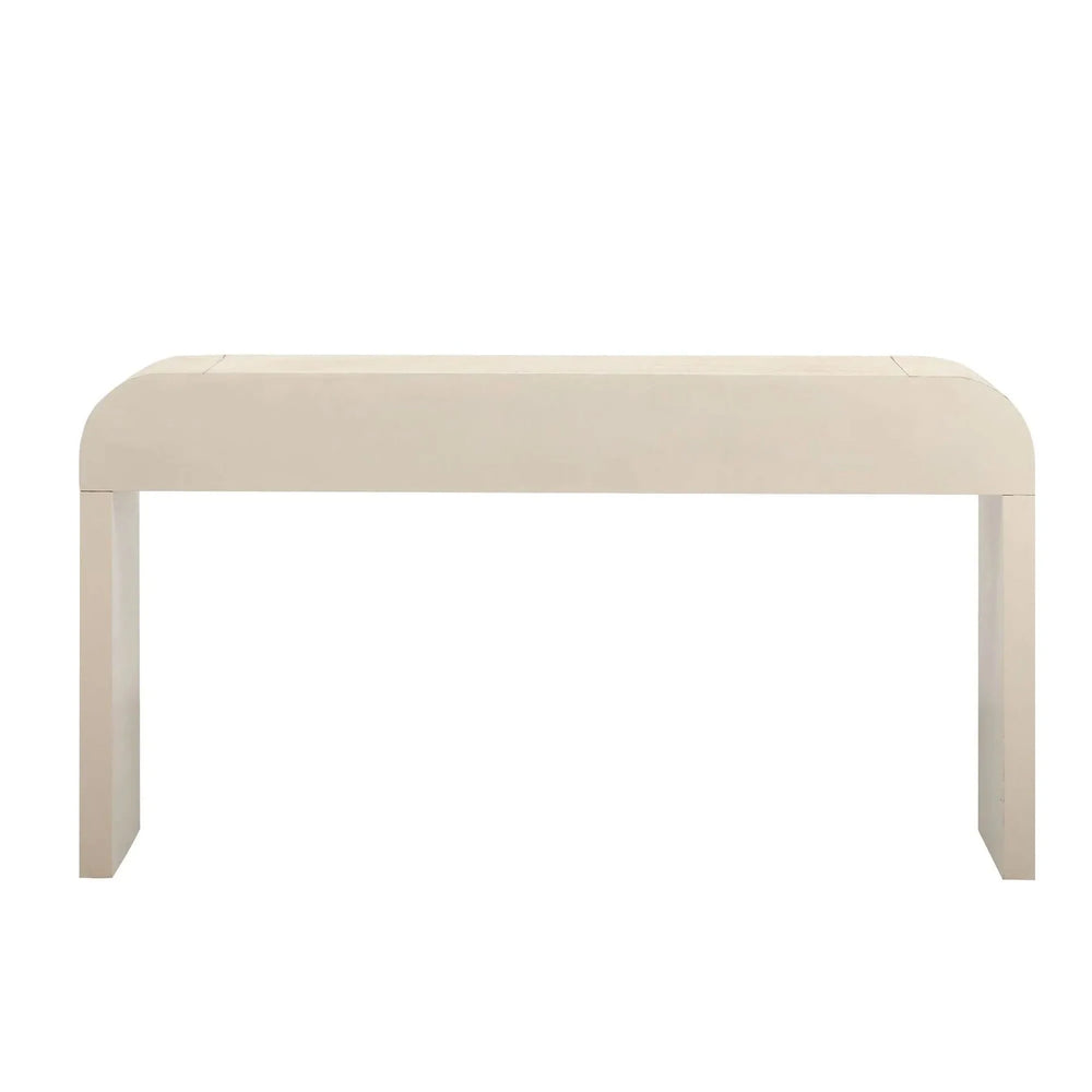 Console Table Natural Wood Finish Retro Silhouette With Two Drawers Media 12