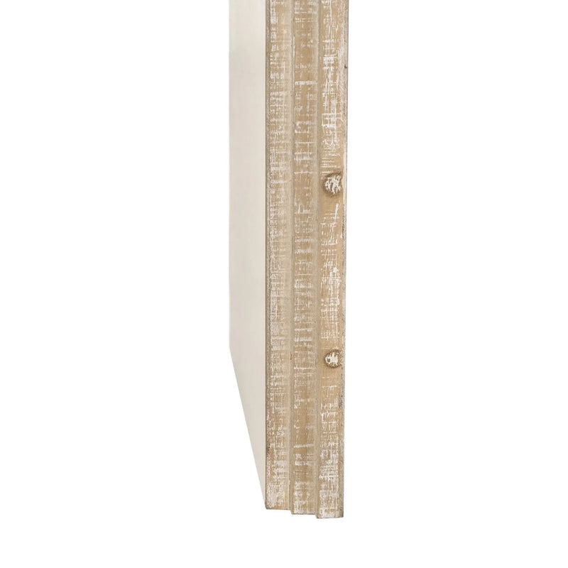 Console Table Natural Wood Finish Retro Silhouette With Two Drawers