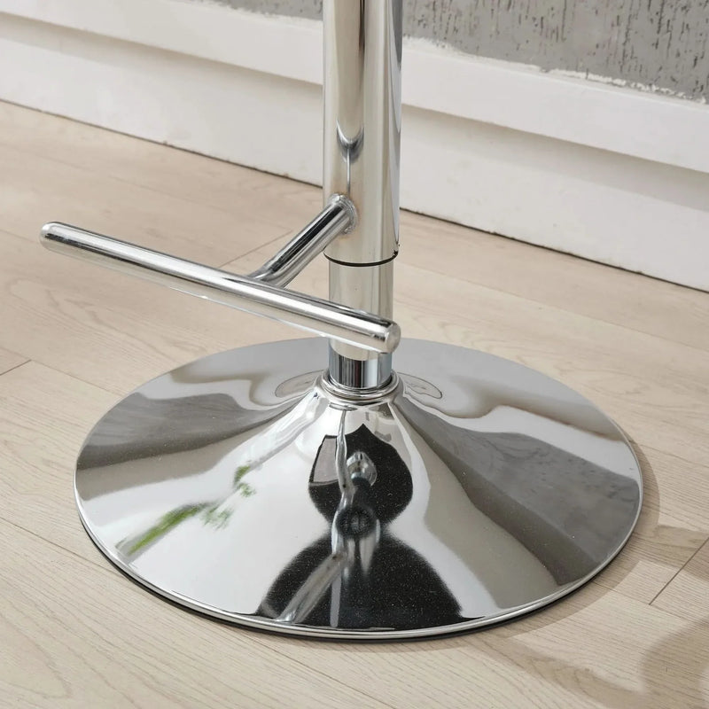 Velvet Bar Stools Chrome Base Adjustable 25-33 Inches For Home Pub