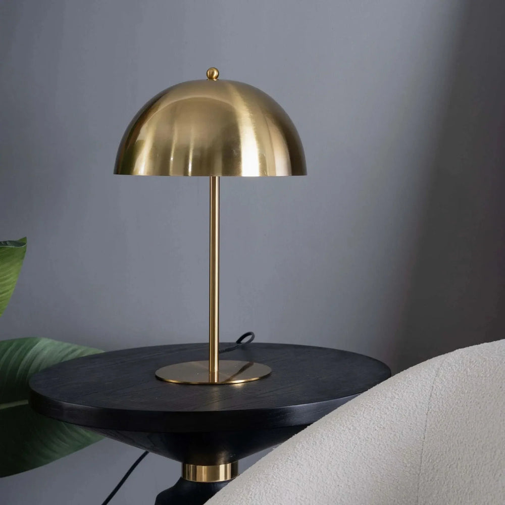 Table Lamp Gold Finish Metal Dimmable Minimalist Nightstand Desk Light Media 4