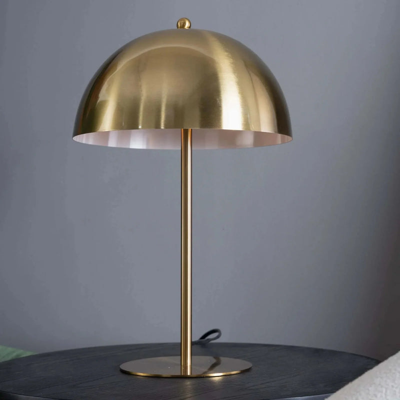 Table Lamp Gold Finish Metal Dimmable Minimalist Nightstand Desk Light
