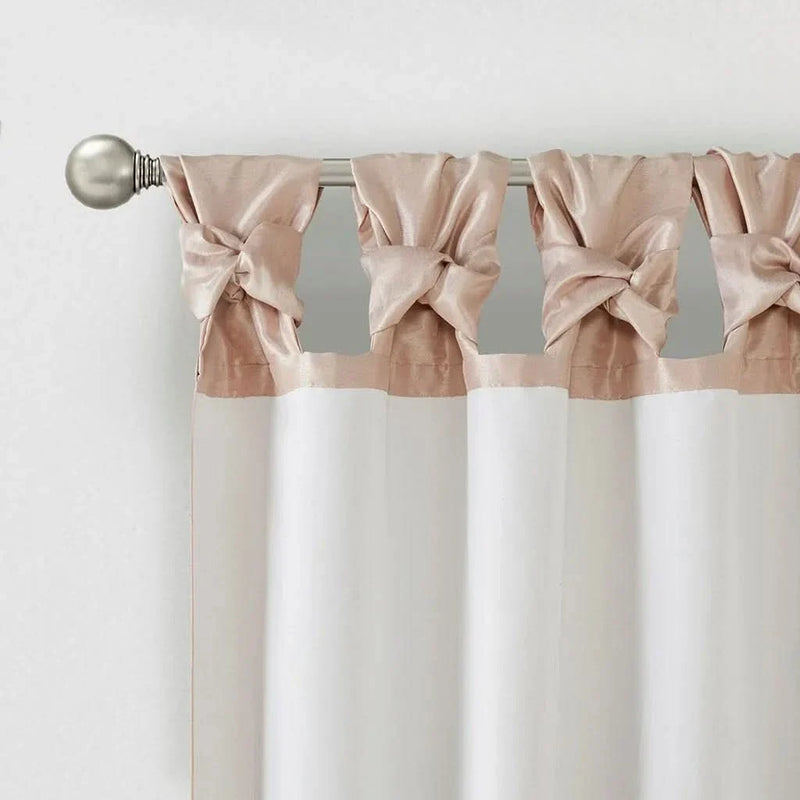 Window Curtain Panel Blush Polyester Twist Tab Top Lined 50x120 Inches