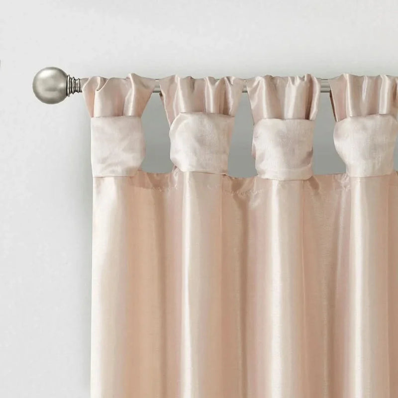 Window Curtain Polyester Lined Twist Tab Panel Blush 50x84 Inches