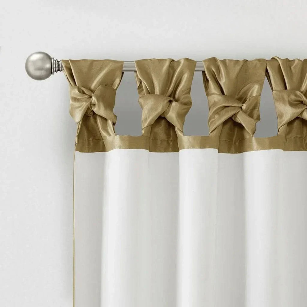 Window Curtain Panel Polyester Bronze 50x108 Inches Twist Tab Decorative Media 8