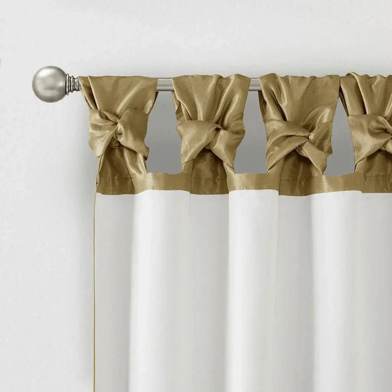 Window Curtain Panel Polyester Bronze 50x108 Inches Twist Tab Decorative