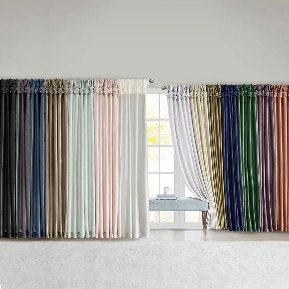 Window Curtain Polyester Lined Twist Tab Top Bronze 50x120 Single Panel Media 6