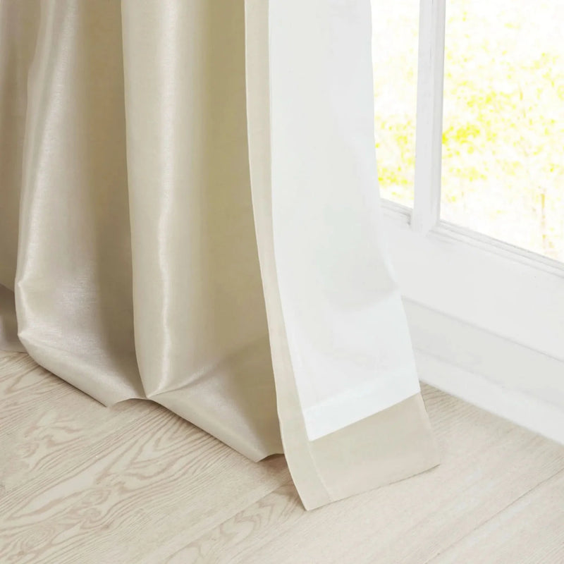 Window Curtain Panel Polyester Twist Tab Lined 50x95 Champagne Color