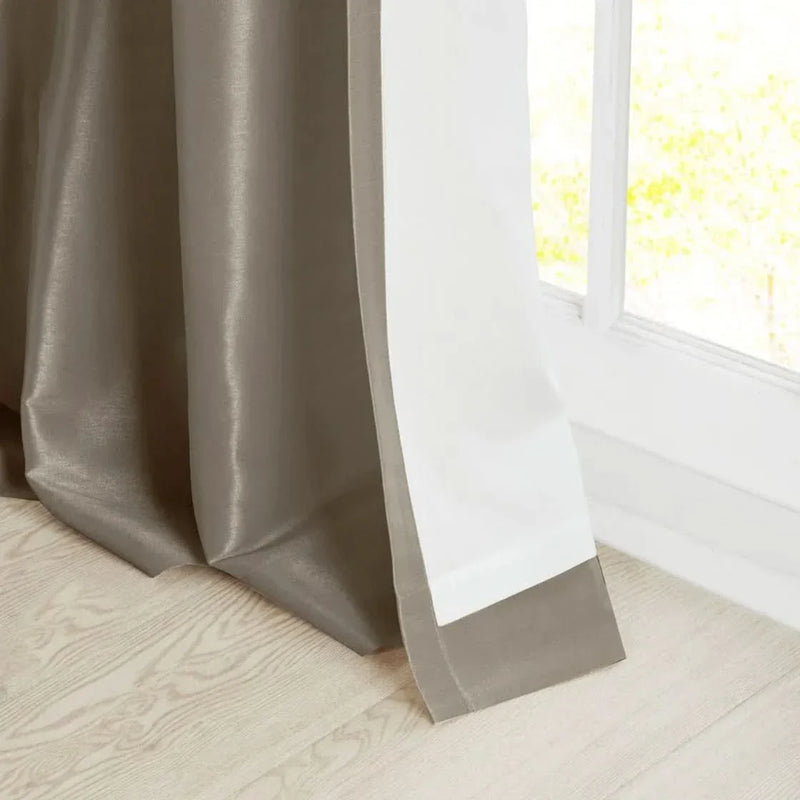 Window Curtain Panel Polyester Pewter Twisted Tab Top 50x108 Inches