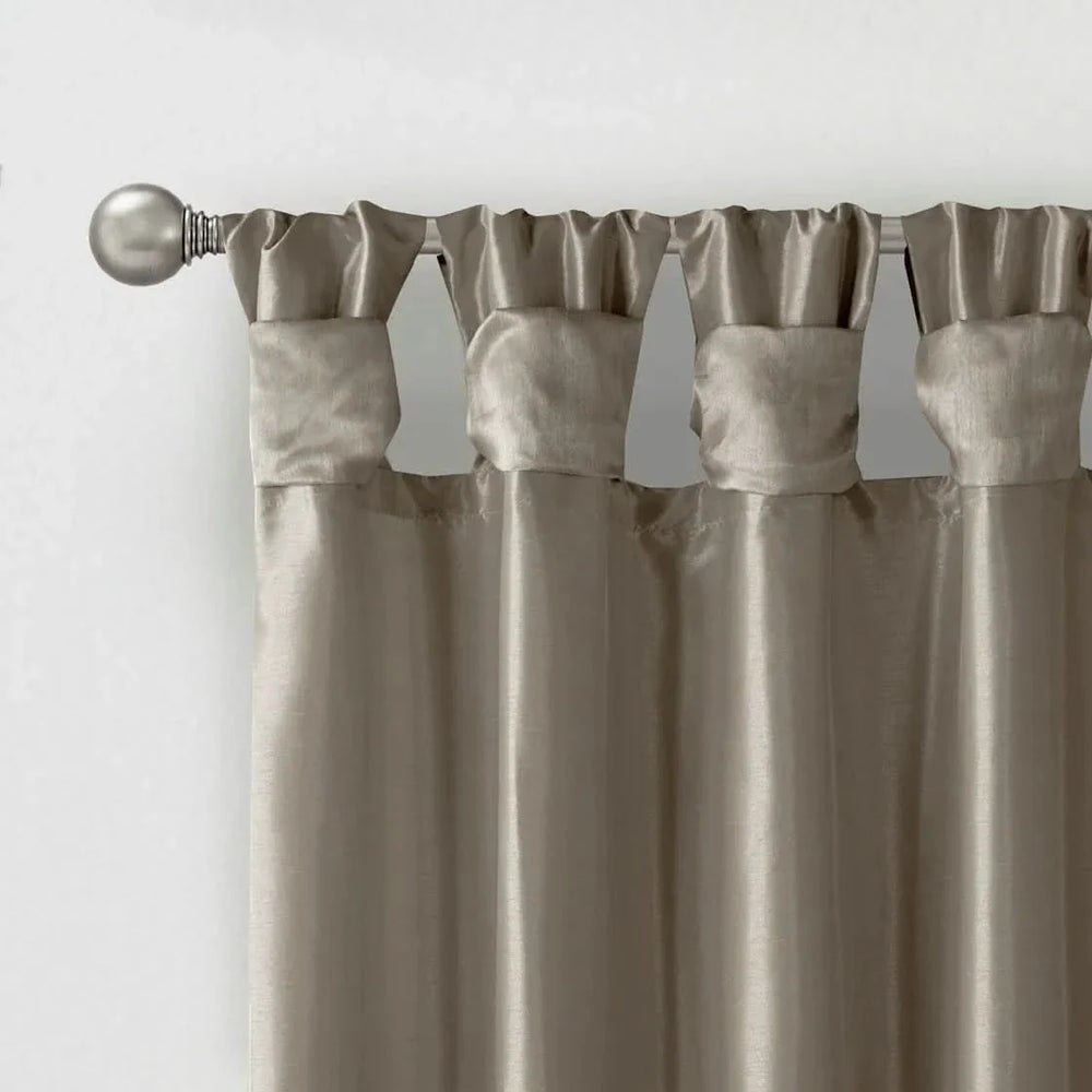 Window Curtain Panel Polyester Pewter Twisted Tab Top 50x108 Inches Media 8