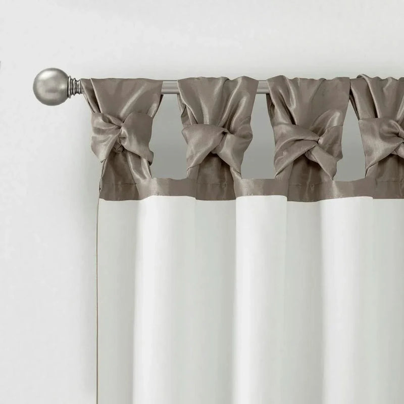 Window Curtain Panel Polyester Pewter Twist Tab Top 50x84 Inches Long